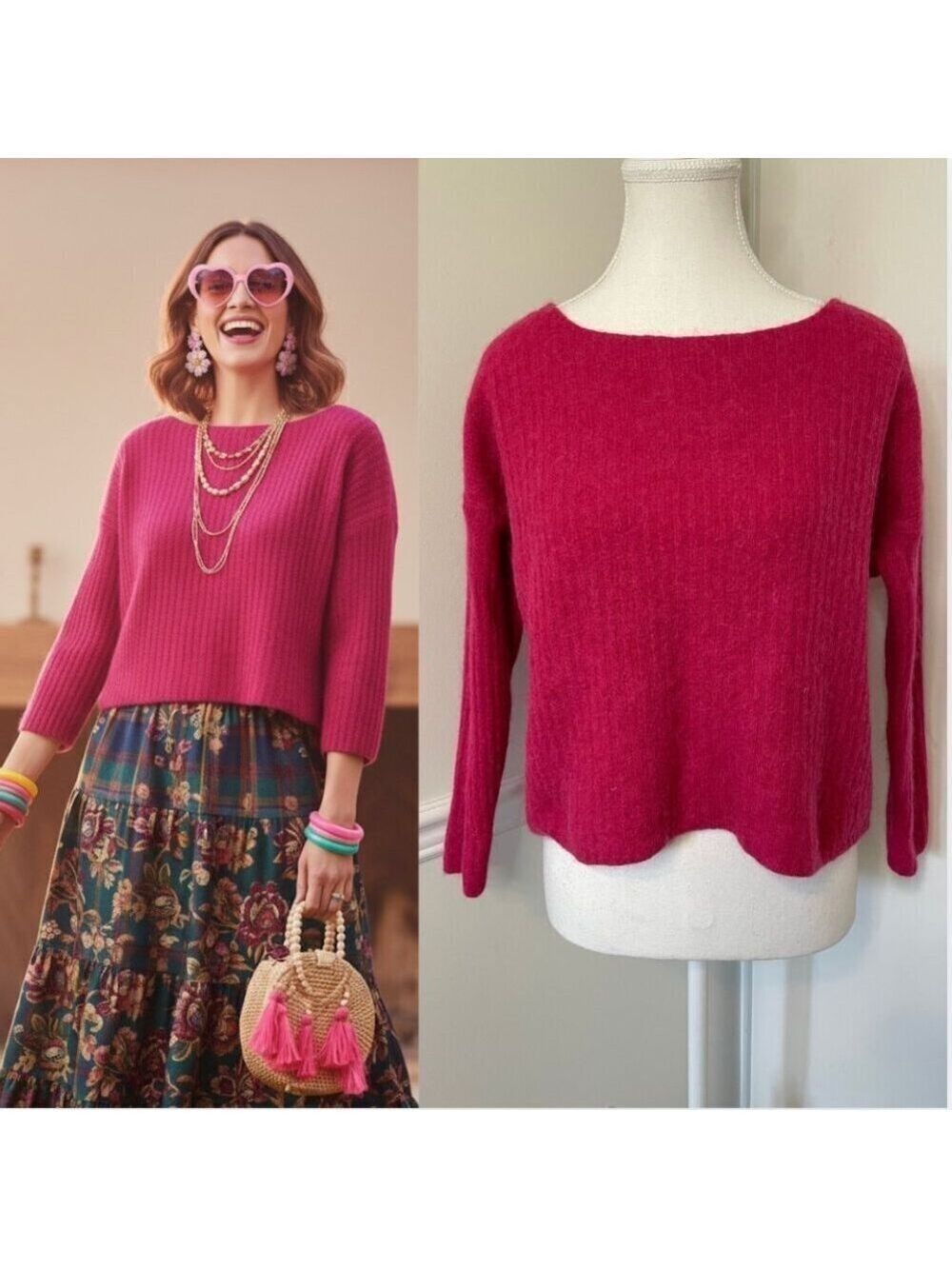 Sara Corsi Made in Italy Wool Alpaca Blend Sweater S